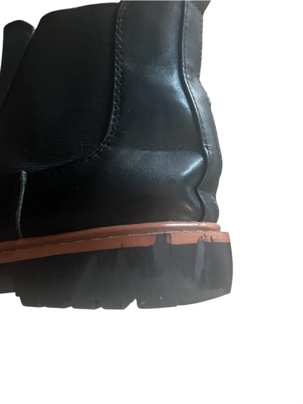 Nordstrom Kids Black Ankle Boots with Brown Sole